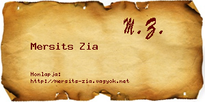 Mersits Zia névjegykártya